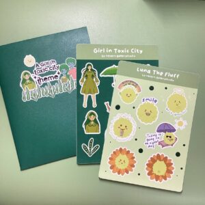 NEZS.ART Girl In Toxic Underwater City Theme stickers